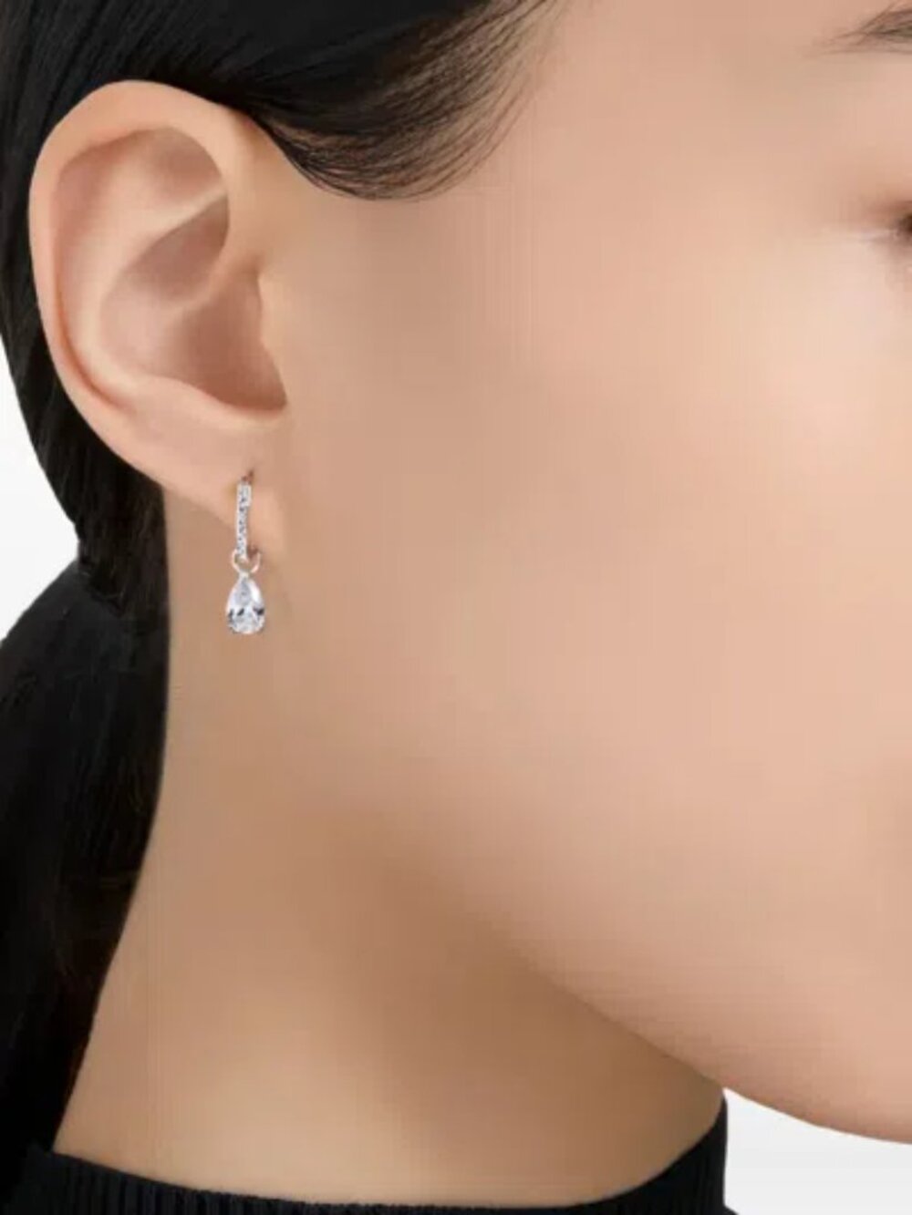 SWAROVSKI Stilla Attract drop earrings Pear cut, White, Rhodium plated - Picture 10 of 10